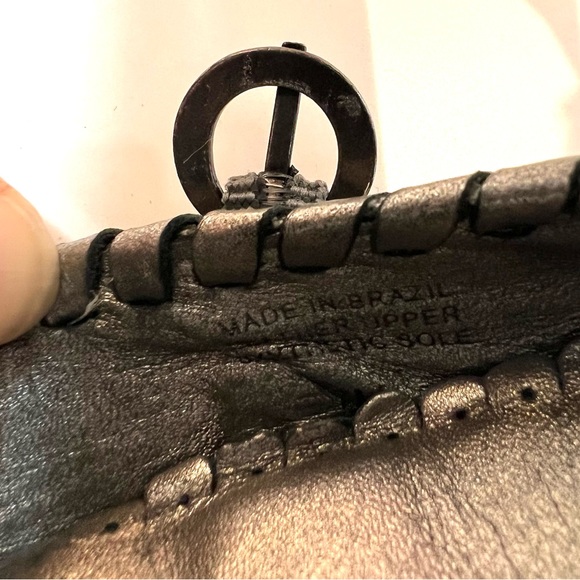 Jack Rogers Platinum Leather Pointed Toe Flats Sz 7 - Picture 5 of 9